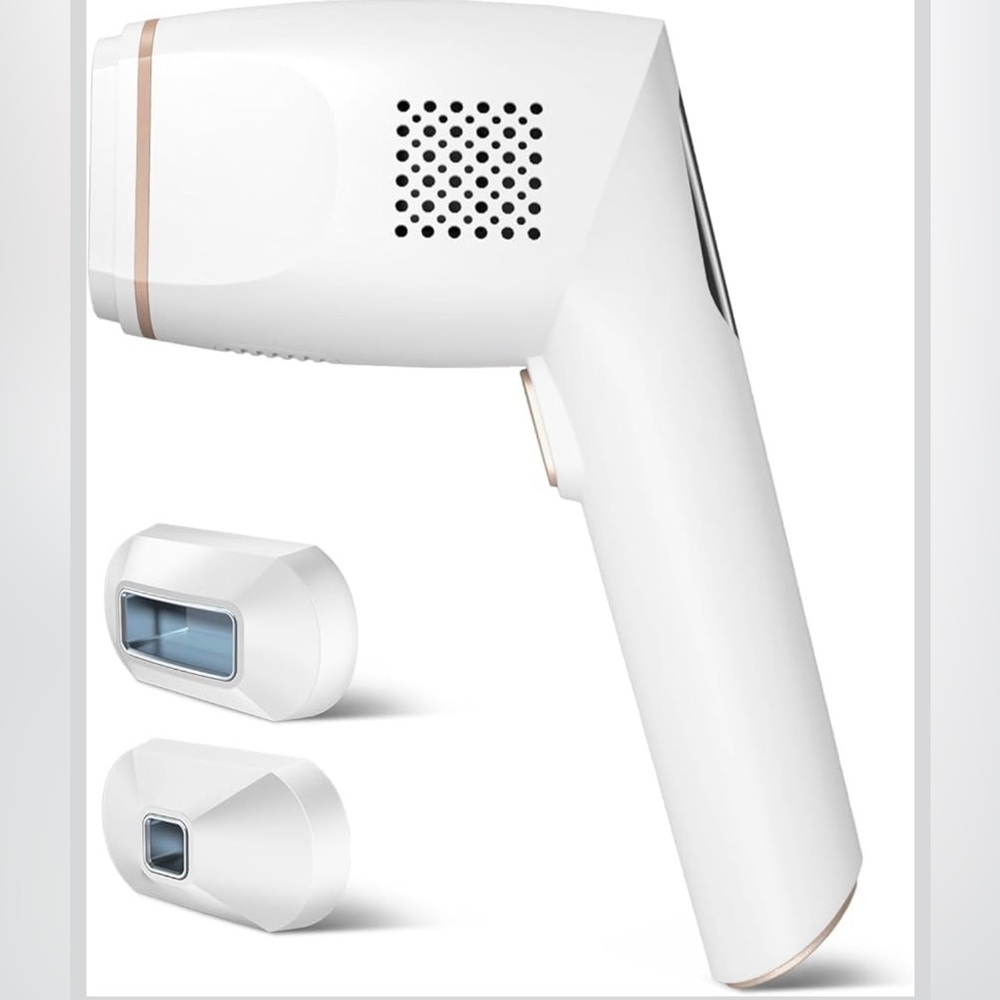 White Hair Removal Device with Attachments